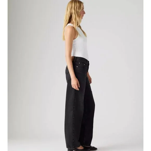 New Levi's 27x30 Premium Baggy Dad Jeans Shrink Up Black - Picture 4 of 7